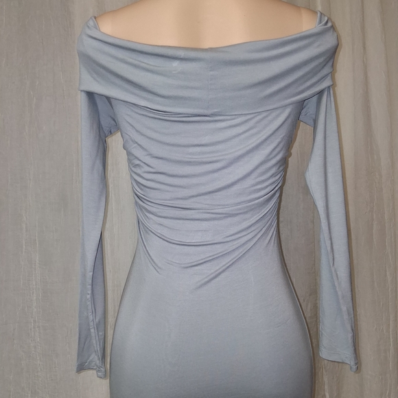 FASHION.NOVA NEW woman Size M Elegant Gray Off-Shoulder Dress - Picture 6 of 15